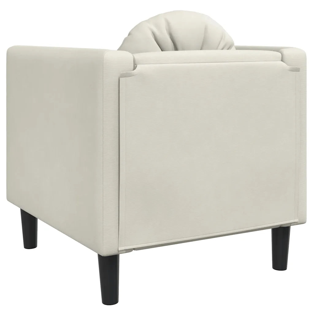 Poltrona con Cuscino Crema in Velluto 372629