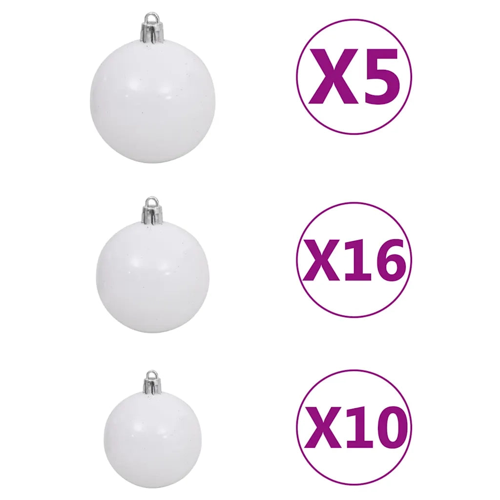 Albero di Natale Preilluminato con Palline e Pigne 210 cm 3077897