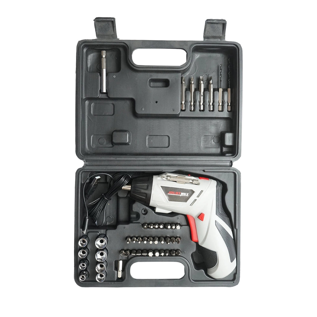 Trapano e avvitatore elettrico con batteria da 4,2 V 1300 mAh e 45 accessori Joustmax