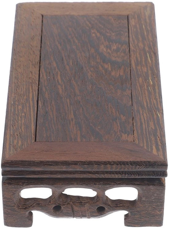 Supporto per piante in legno robusto - Bonsai supporto per piante - Decorazione per tavolo - Sostegno per vaso - Stile vintage - Dimensioni 13x7x3,7 cm - Supporto per vasi