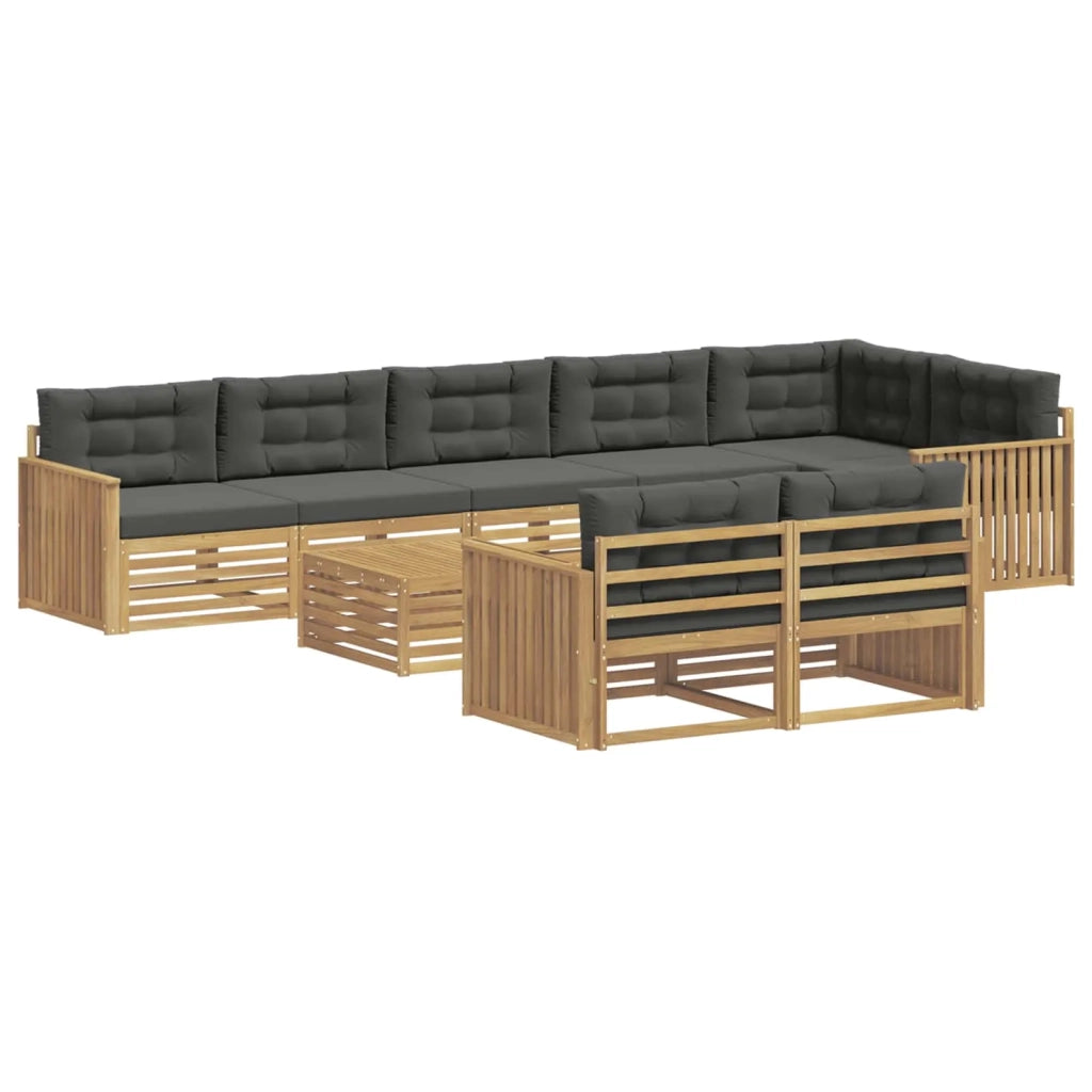 Set di divani da esterno 9 pcs Bianco e Antracite 3390722