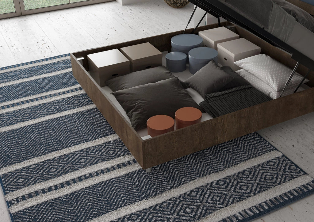 BS COM Letto matrimoniale contenitore 160x200 testata dritta noce