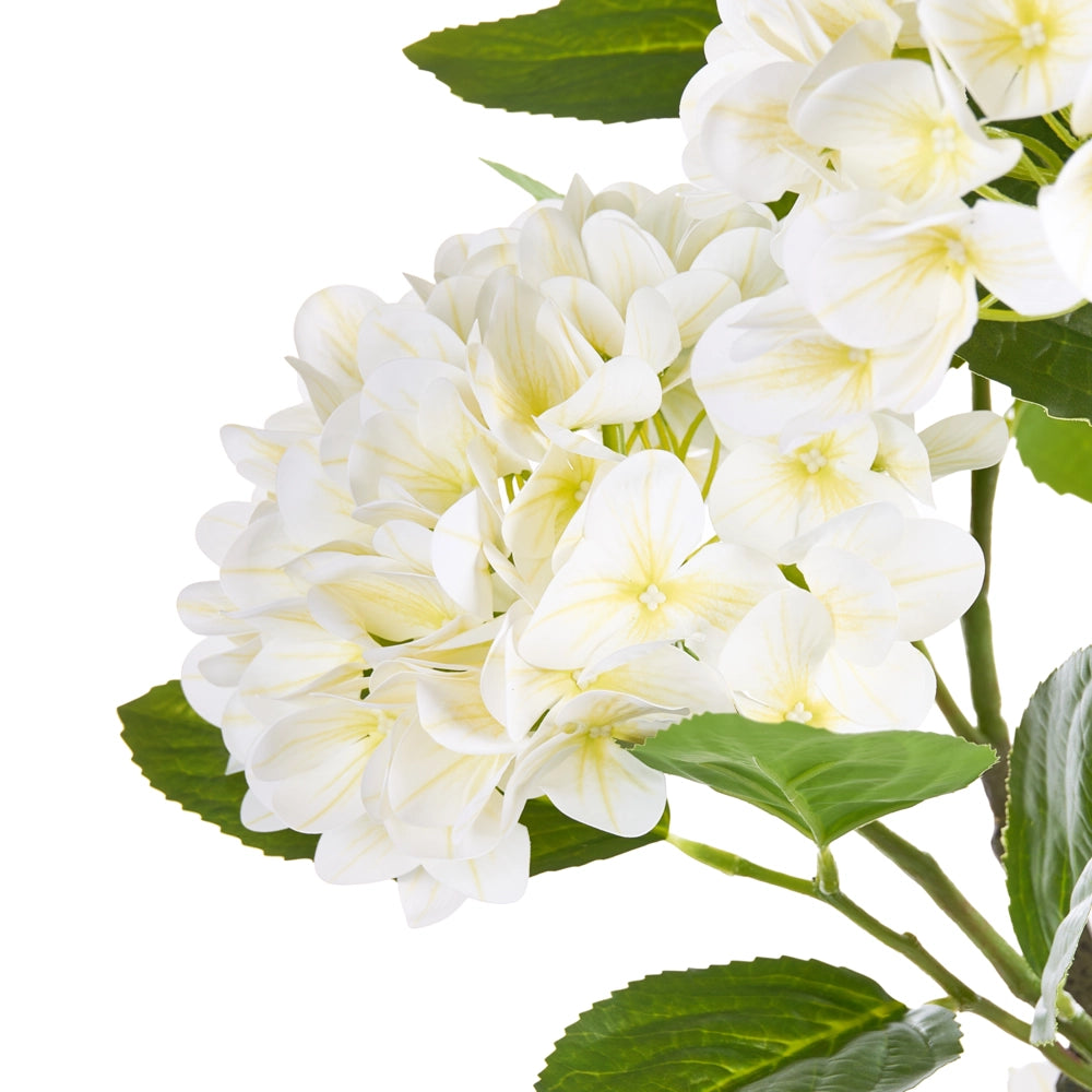 Pianta in vaso artificiale in materiale sintetico bianco, 120 cm, con fiori, accessorio decorativo per interni, realizzata a mano