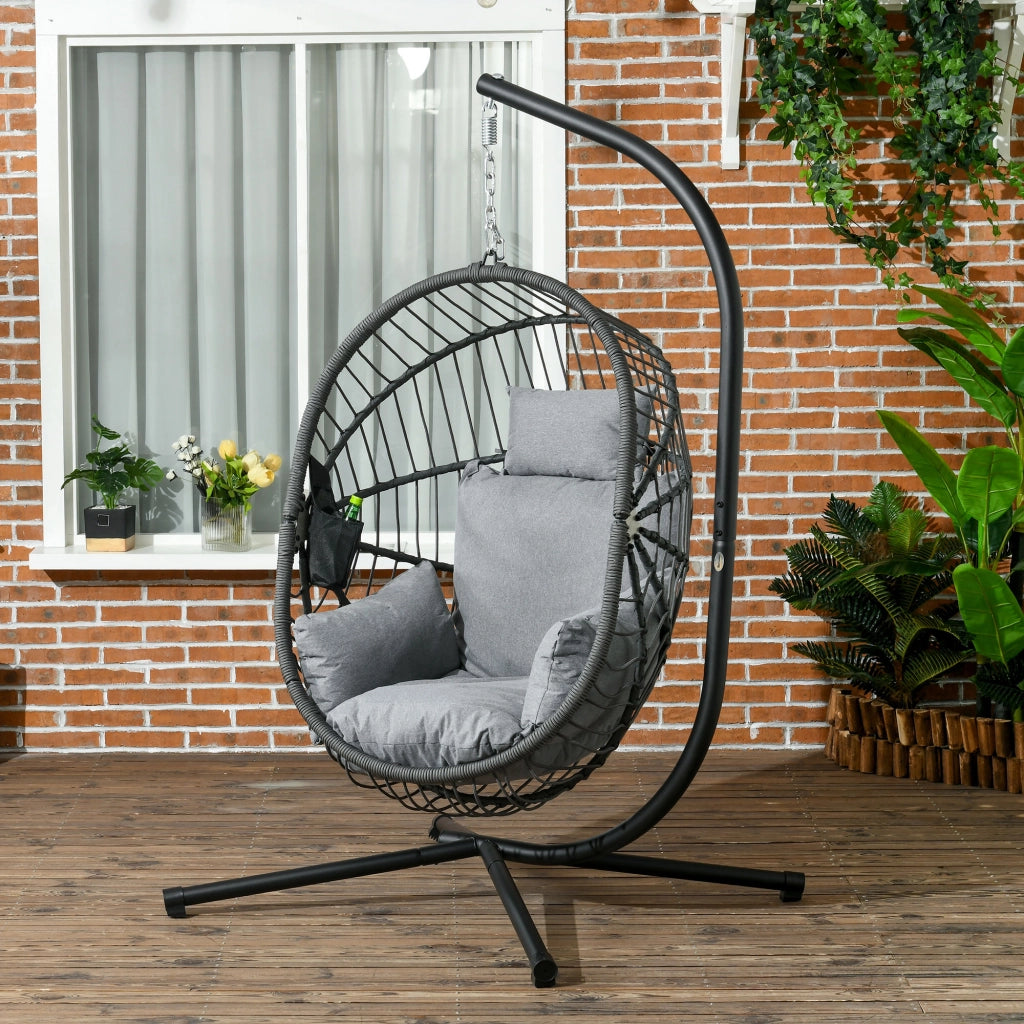 Poltrona dondolo ovale sospesa ¨C Minimal ¨C grigio