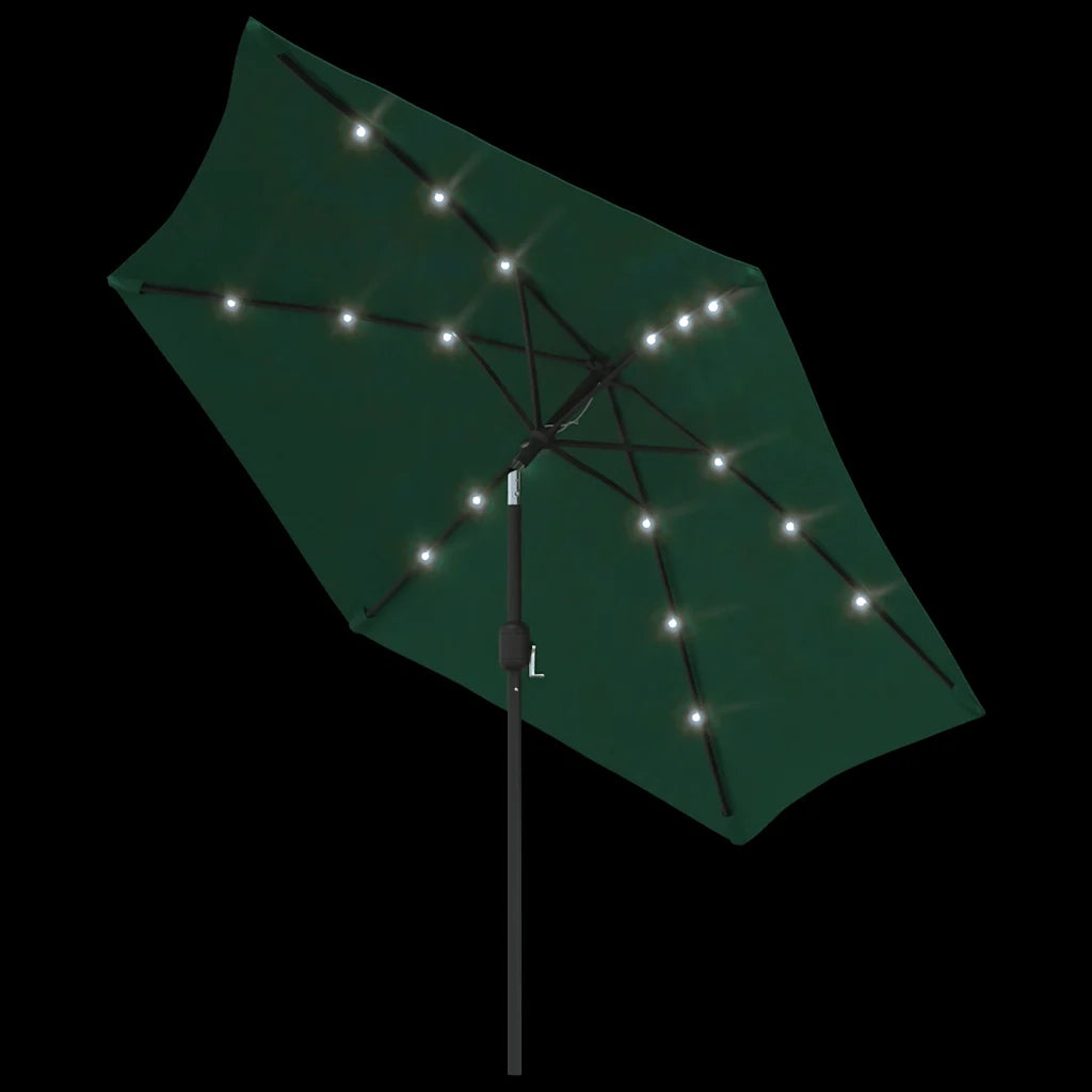 Ombrellone a Sbalzo da Giardino con LED 3 m Verde