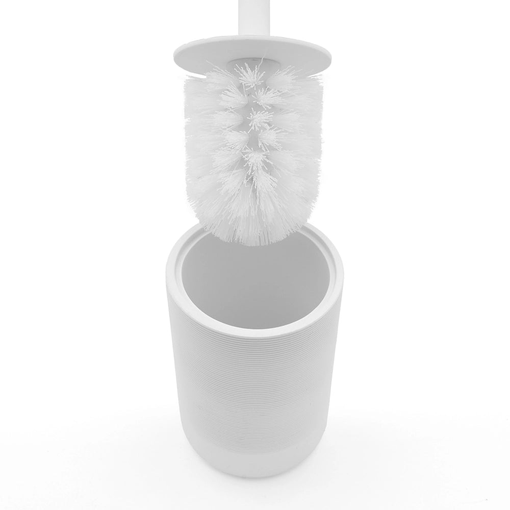 Set accessori bagno 4 pezzi in poliresina bianca Marica