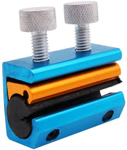Smeerolietoestel a doppia cinta - Twin klem universale - Facile da utilizzare - Colore giallo blu - Strumento per applicare cera - Adatto per motocicli...
