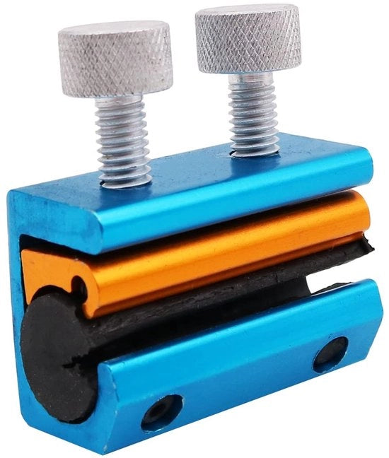 Smeerolietoestel a doppia cinta - Twin klem universale - Facile da utilizzare - Colore giallo blu - Strumento per applicare cera - Adatto per motocicli...