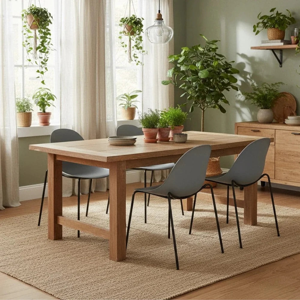 Set di 4 sedie da pranzo in polipropilene azzurro Velvet con struttura in metallo facili da pulire | Duzzle