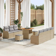Set Divano da Giardino con cuscino 10 pcs Beige e Grigio Chiaro 3364177