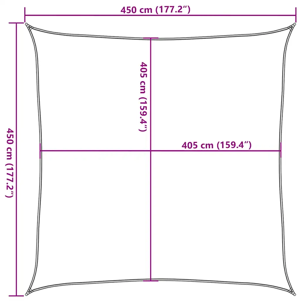 Vela Parasole 160 g/m² Tortora 4,5x4,5 m in HDPE 311387