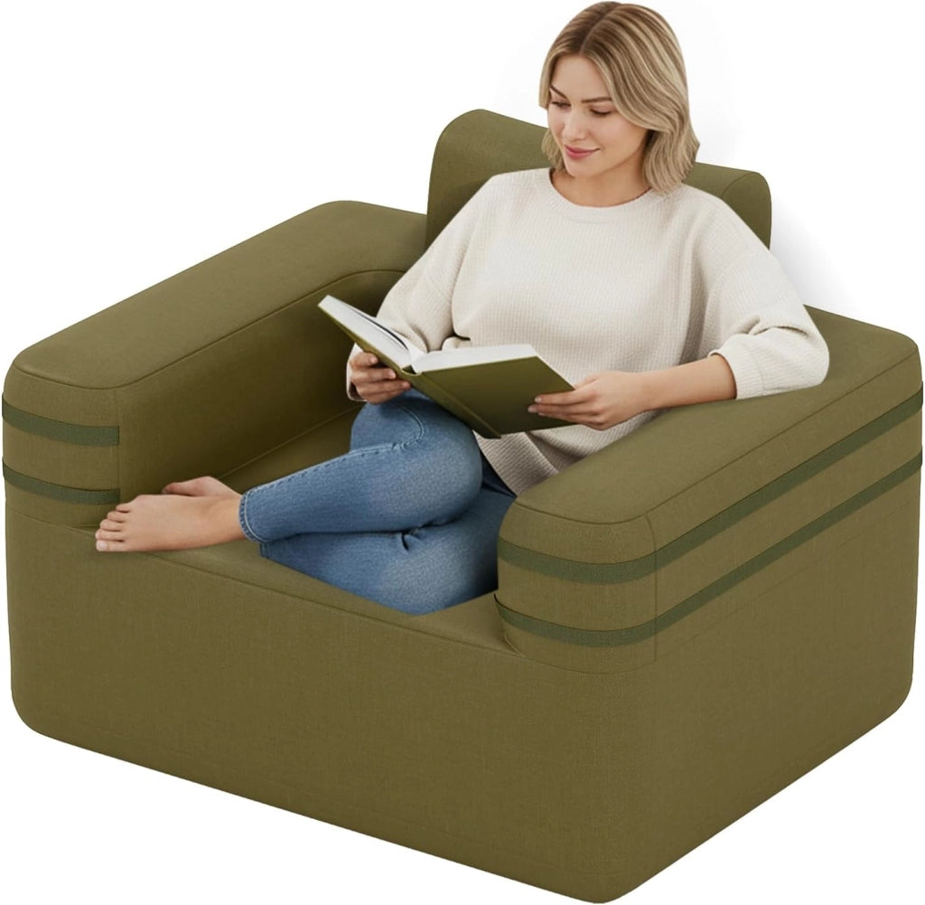 Divano Gonfiabile da Campeggio con Pompa ad Aria in Tessuto Oxford
Poltrona Gonfiabile con Tasca Portaoggetti per Interno ed Esterno, 103 x 83 x 78 cm