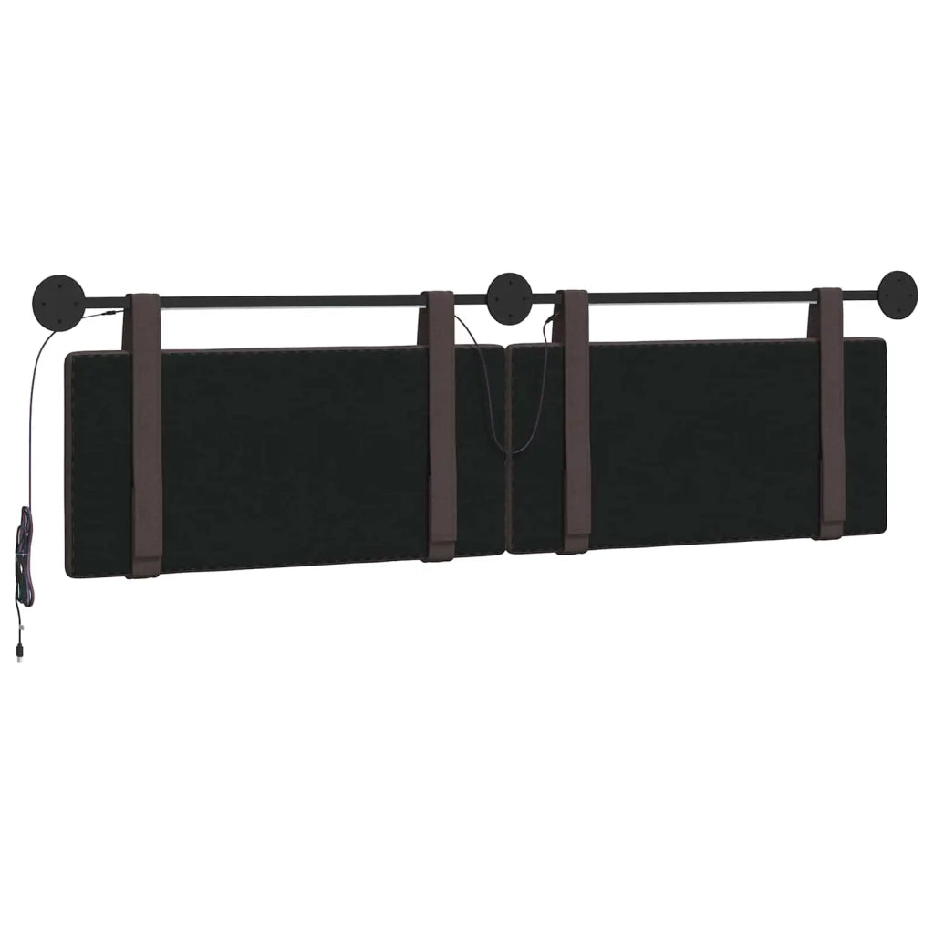 Testiera sospesa Con luce LED Marrone Scuro Tessuto 3424001