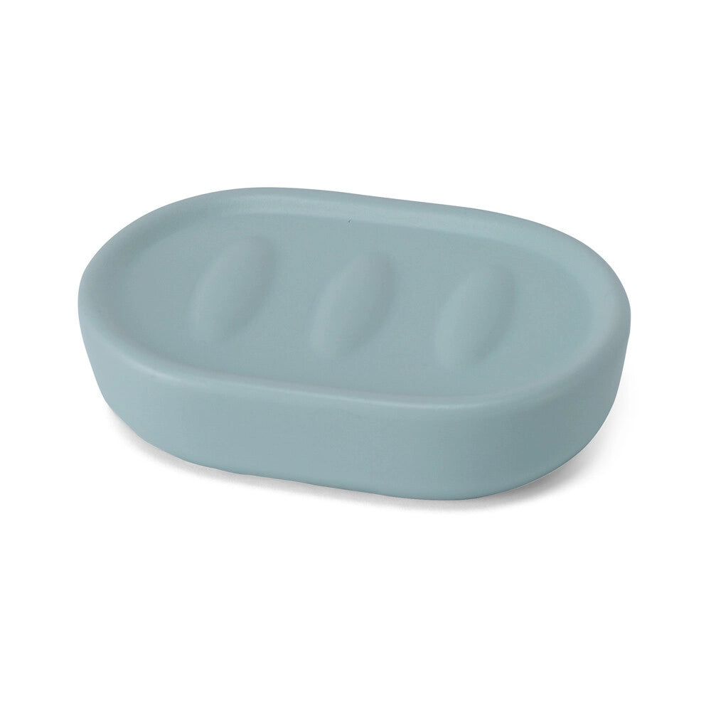 Set accessori bagno 4 pezzi in ceramica turchese pastello Sidney