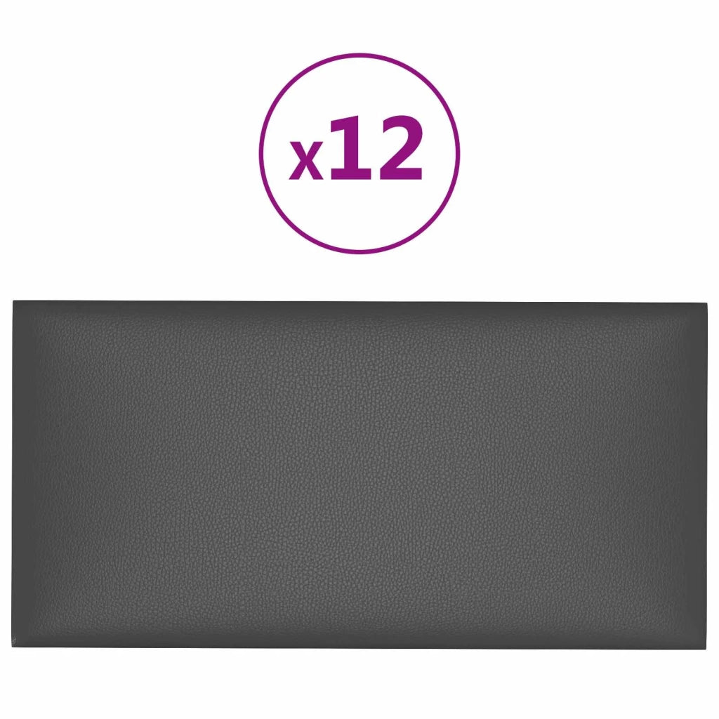 Testiera | Testata da Parete 12 pcs Grigio 30 x 15 cm Tessuto