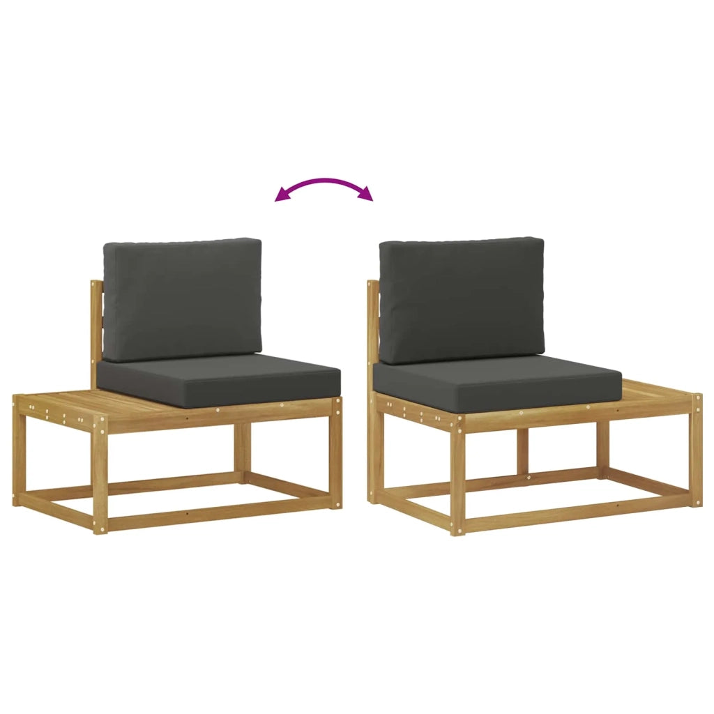 Set di divani da esterno 3 pcs Bianco e Antracite Poliestere 3388181