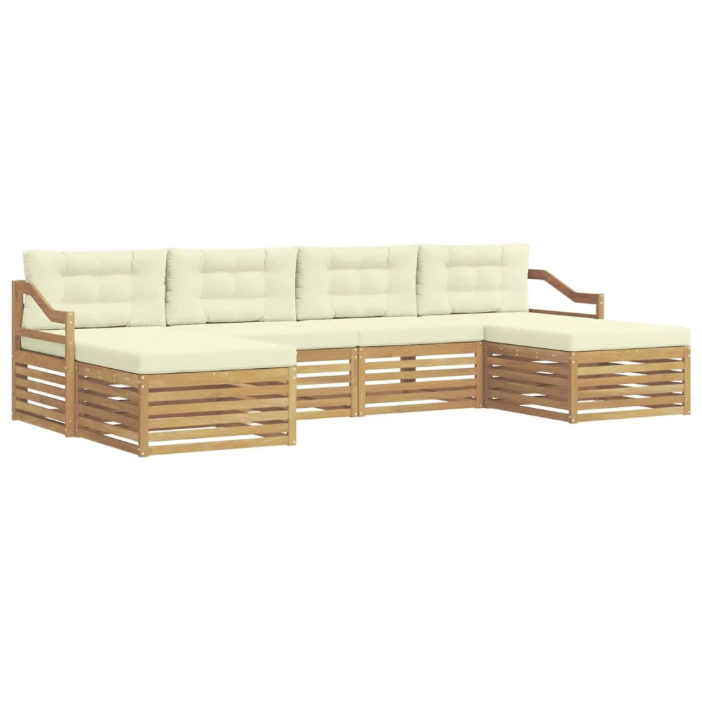Set di divani da esterno 6 pcs Bianco e Crema 3390940