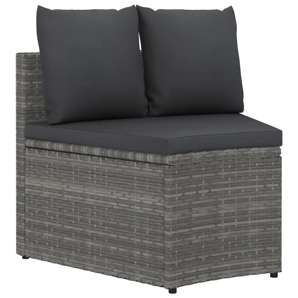 Set Divani da Giardino 9 pz con Cuscini in Polyrattan Grigio 3064899