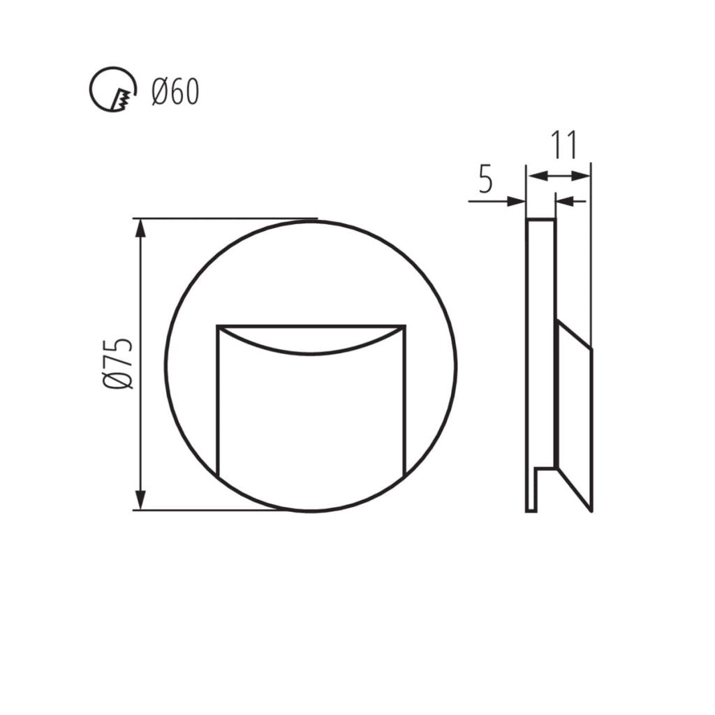 Lampada scala Kanlux ERINUS LED 0,8W 3000K 12V nera
