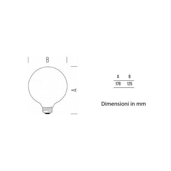 LAMPADINA GLOBO LED 8,5W LUCE NATURALE 4000K 1055 LUMEN E27 DIAMETRO 125MM BOT