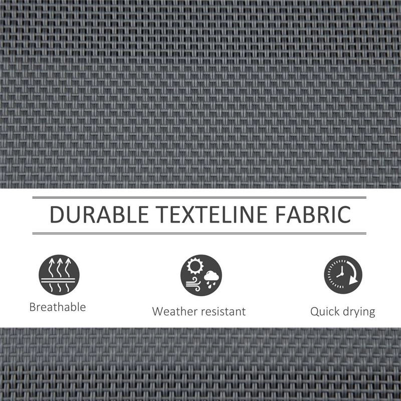 PANCHINA A DONDOLO A 3 POSTI CON TESSUTO A RETE 151 X 75 X 85CM GRIGIO