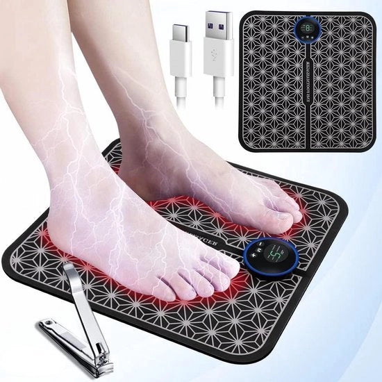 Nuovo EMS dispositivo di massaggio per i piedi con 6 modalità - dispositivo di massaggio portatile USB - INHDBOX - ottimizza il flusso sanguigno e allevia la tensione muscolare Massaggio elettrico per i piedi