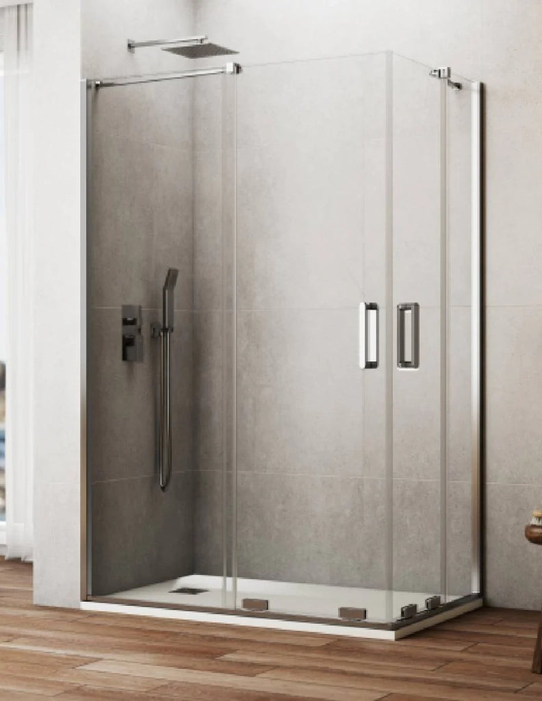 Box doccia ingresso angolare 2+2 CIRENE (KENNA) 120x90 cm Cromo
