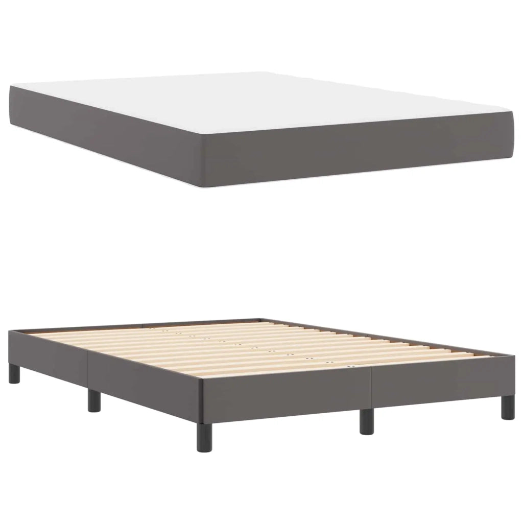 Letto matrimoniale | Letto per adulti | Struttura del letto con materasso Grigio 140 x 200 cm Tessuto