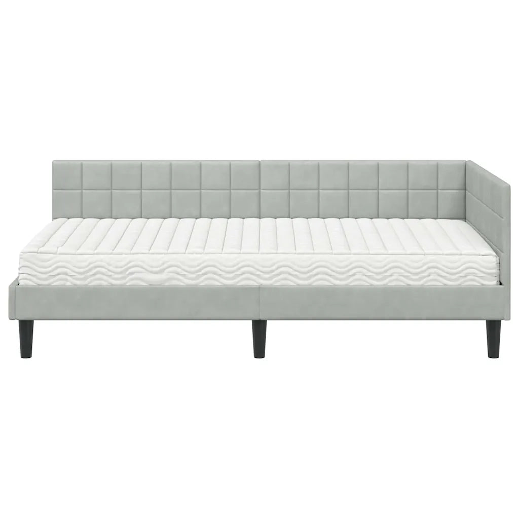 Struttura Letto Angolare con Materasso 2 pcs Grigio chiaro