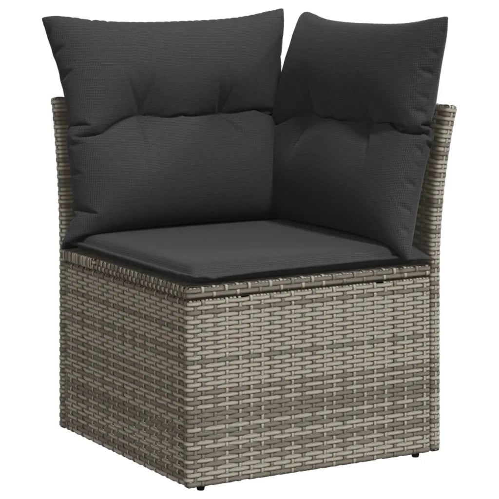 Set Divano da Giardino 9 pz con Cuscini Grigio in Polyrattan 3255864
