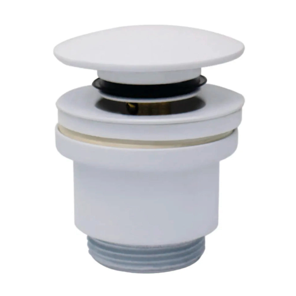 PILETTA CLICK CLACK IN OTTONE BIANCA CON TAPPO IN CERAMICA BIANCO OPACO E  VITE CENTRALE 11/4   Idroweb