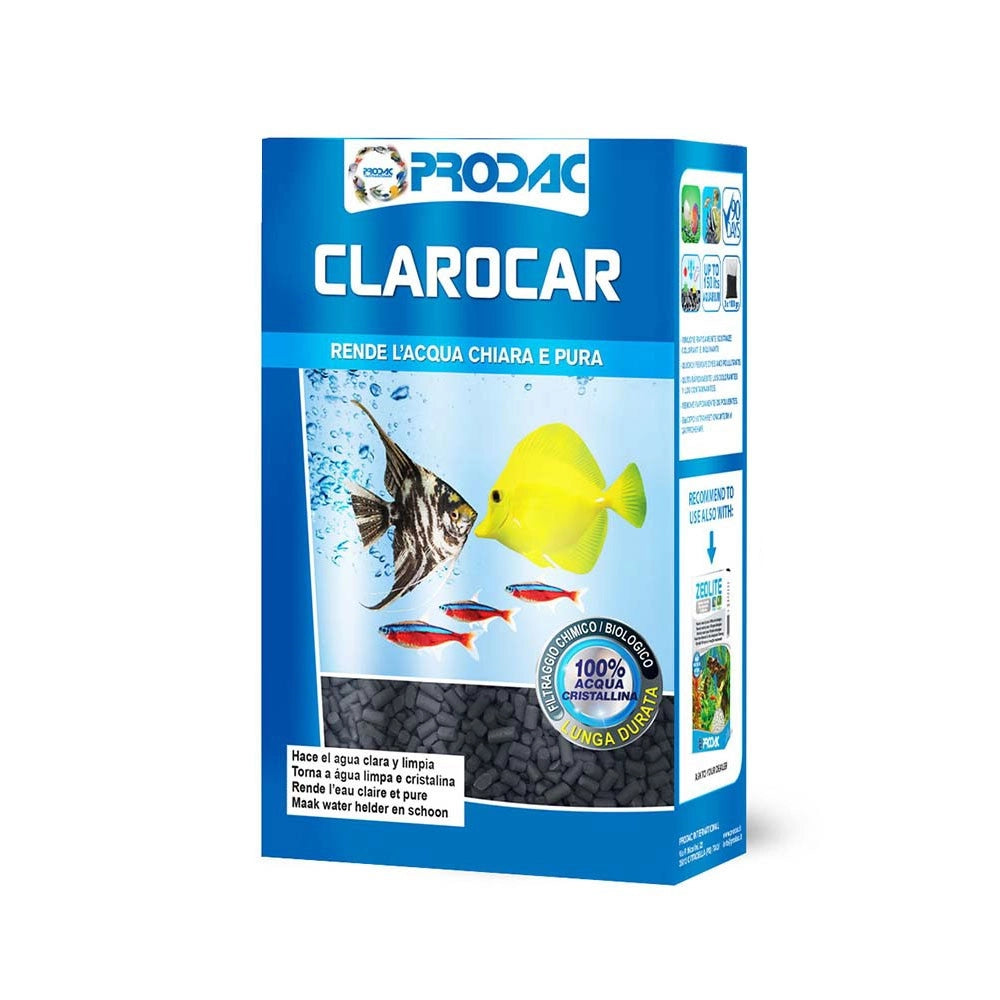 Prodac Clarocar 300gr - Carbone Vegetale Attivo per Acquari d'acqua Dolce e Marina Sacchetto Incluso