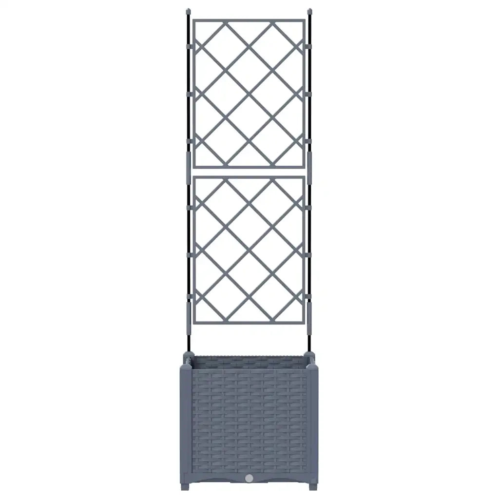 Vaso da giardino-Fioriera Esterno-Contenitore per Piante Grigio Chiaro 40 x 40 x 143 cm Acciaio
