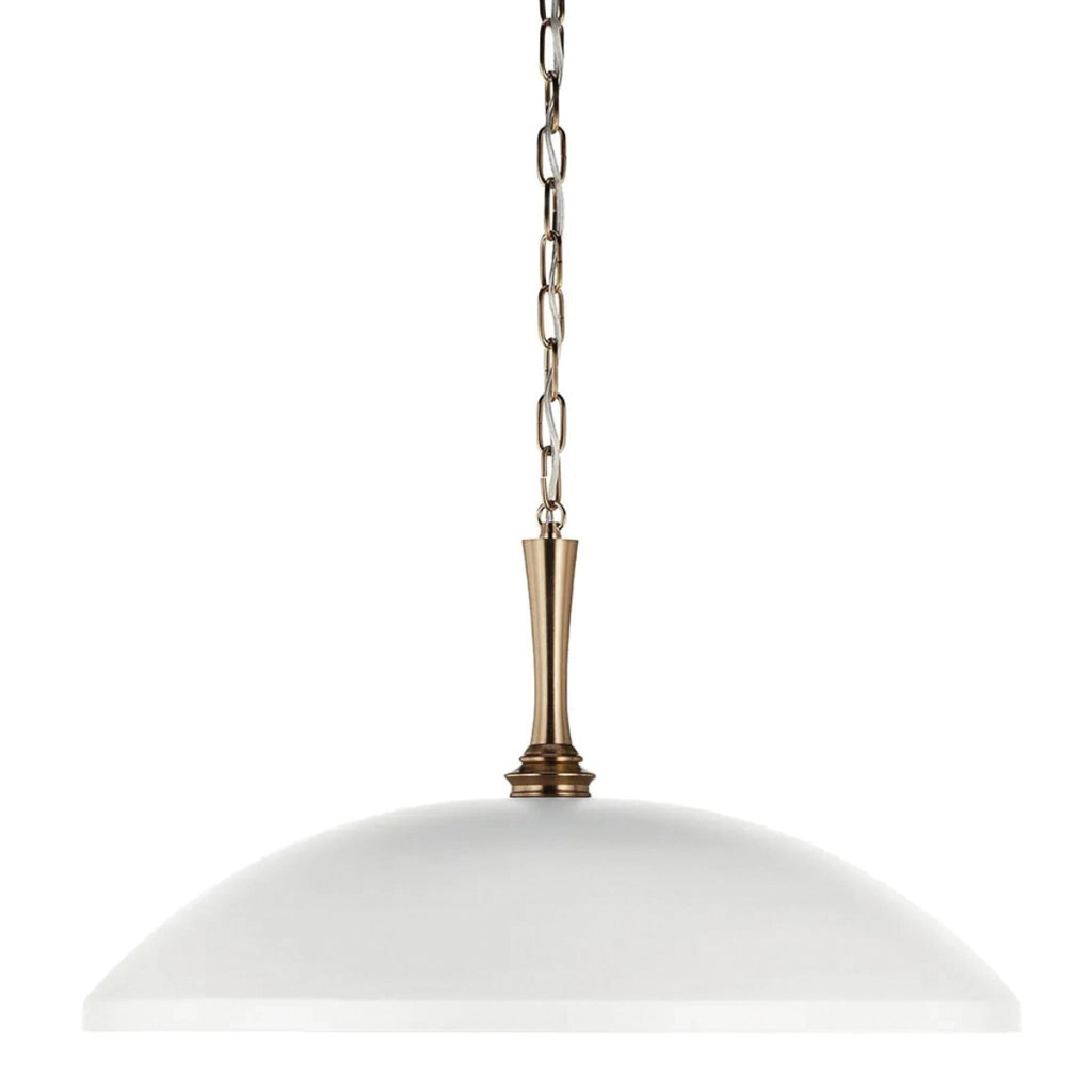 Lampada a sospensione minimal oro, paralume bianco E27
