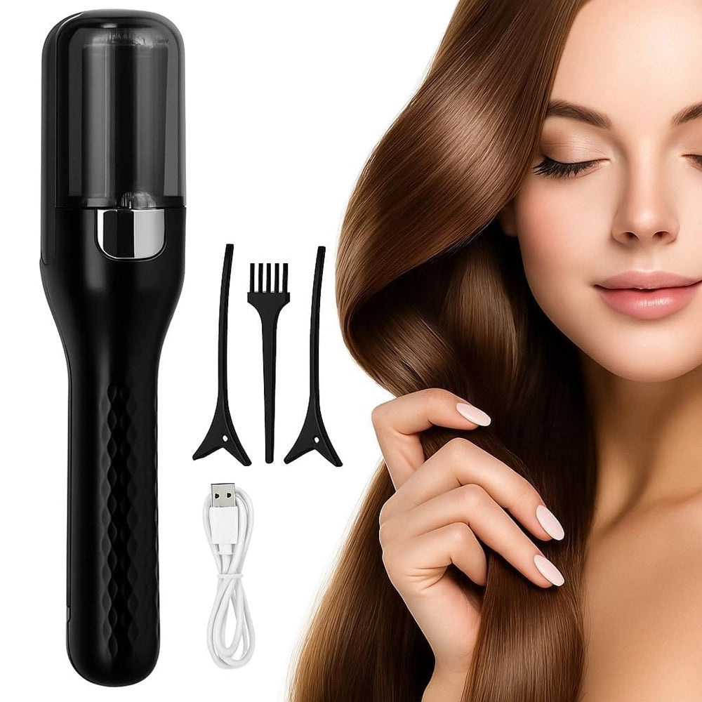 Trade Shop - Tagliadoppie Punte Liscia Ripara Capelli Doppio Uso Senza Fili Automatica Ricaricabile -