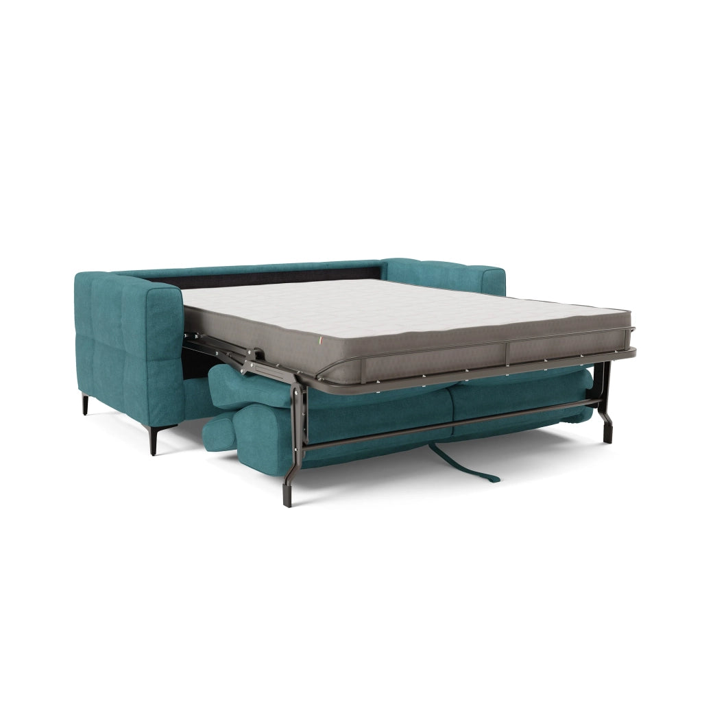 Gardenia Divano letto materasso alto 18 cm con poggiatesta reclinabili e rivestimento impermeabile T02 218 cm (mat. 160x197) azzurro