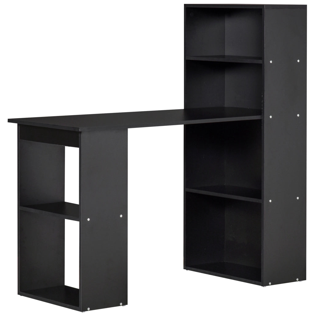 Scrivania Computer con Cassetti e Ripiani ¨C zephmum ¨C Nero 120x55x120 cm