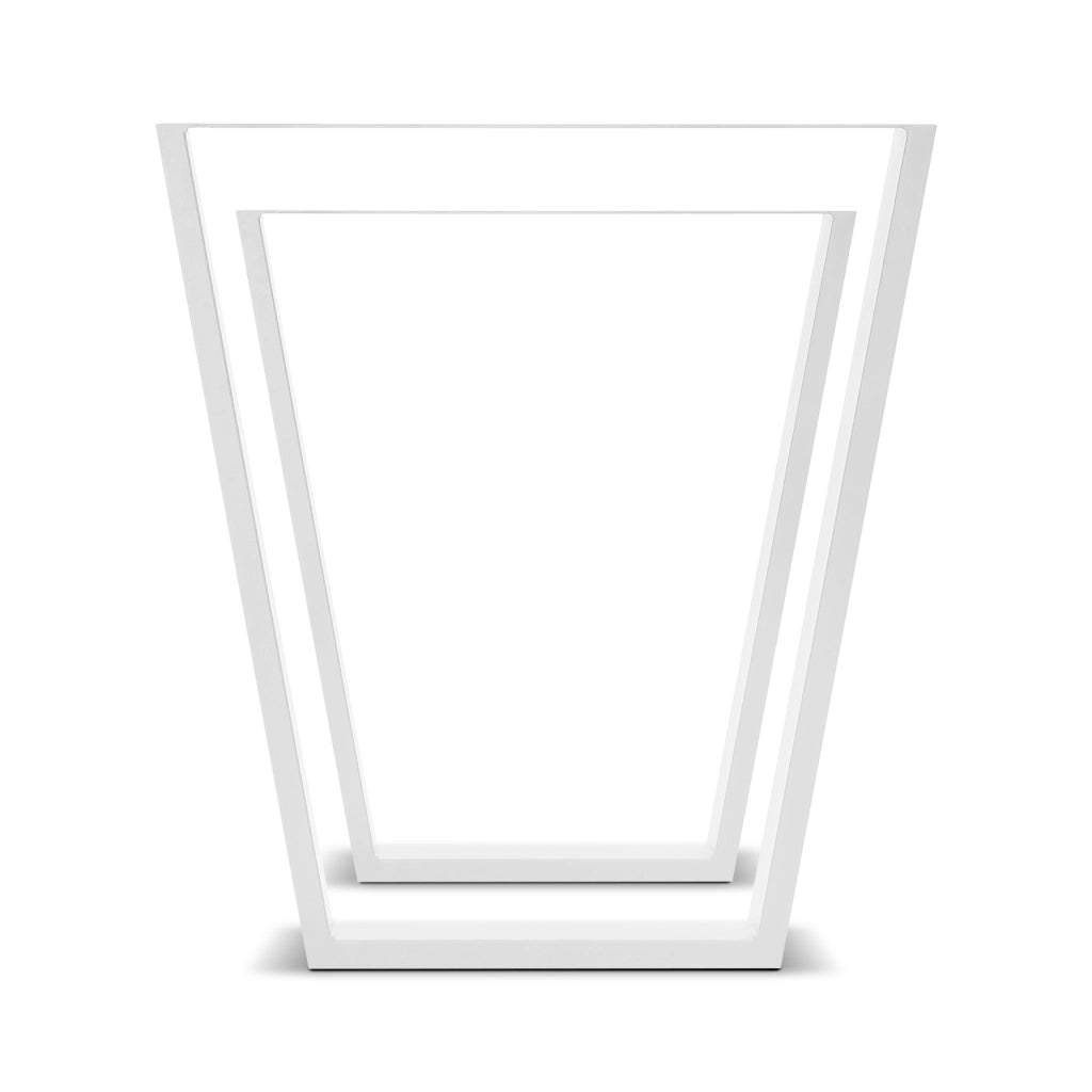 Set di 2 piedi per tavolo - forma trapezoidale - bianco