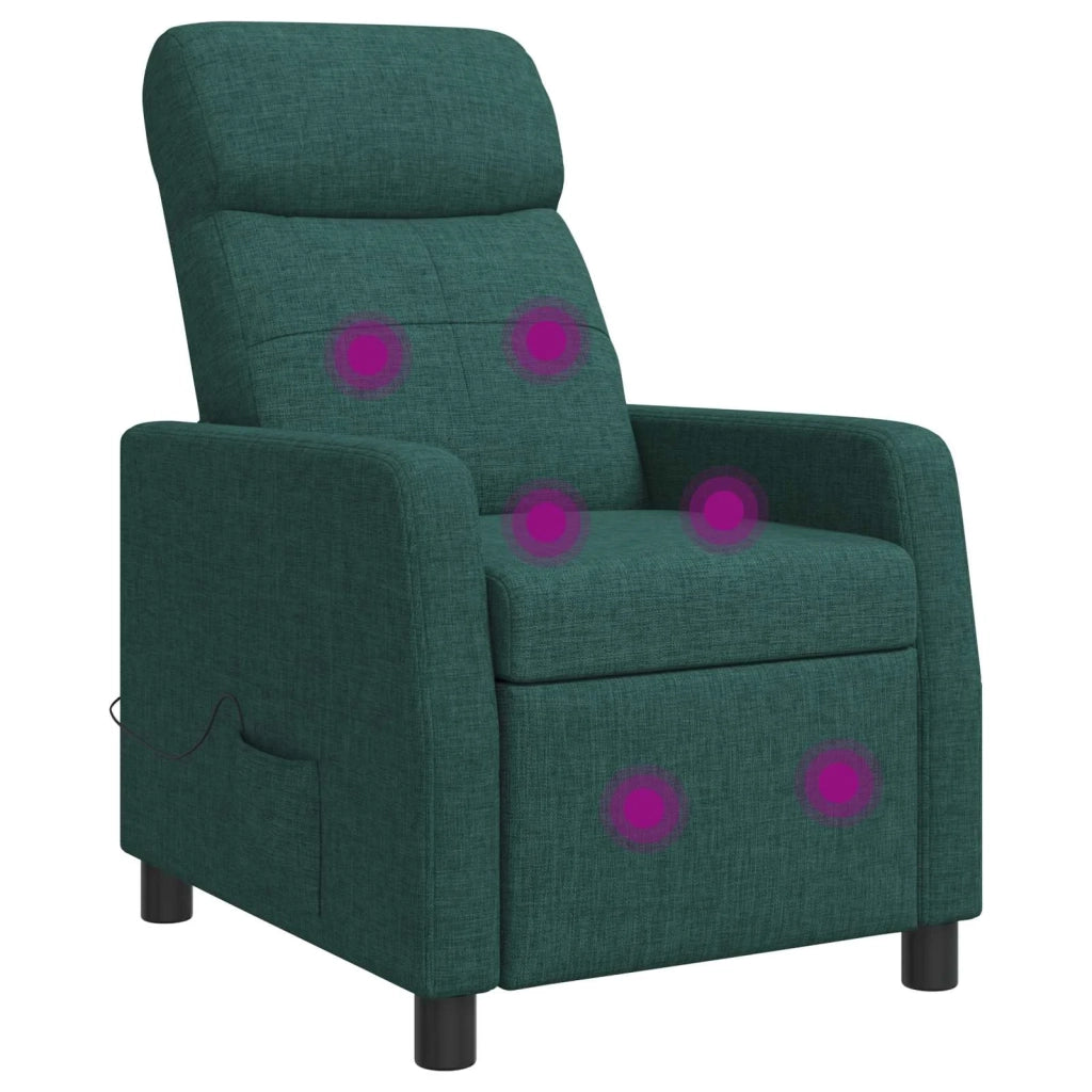 Poltrona Massaggiante Verde Scuro Tessuto 42035062