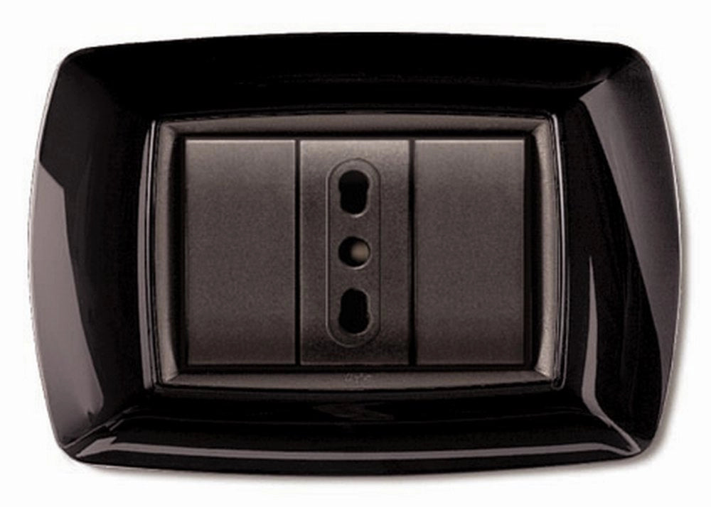 10pz placca life mod. living plastica nero 3posti cod:ferx.8822