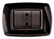 10pz placca life mod. living plastica nero 3posti cod:ferx.8822