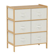 Cassettiera a 6 cassetti 66 x 35 x 78,5 cm elegante e sicura stile moderno bambù naturale 20_0011565