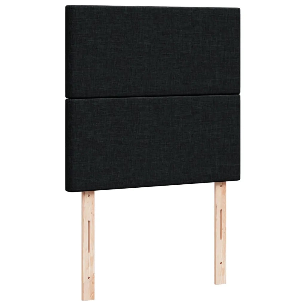 Giroletto a Molle con Materasso Nero 90x200 cm in Tessuto
