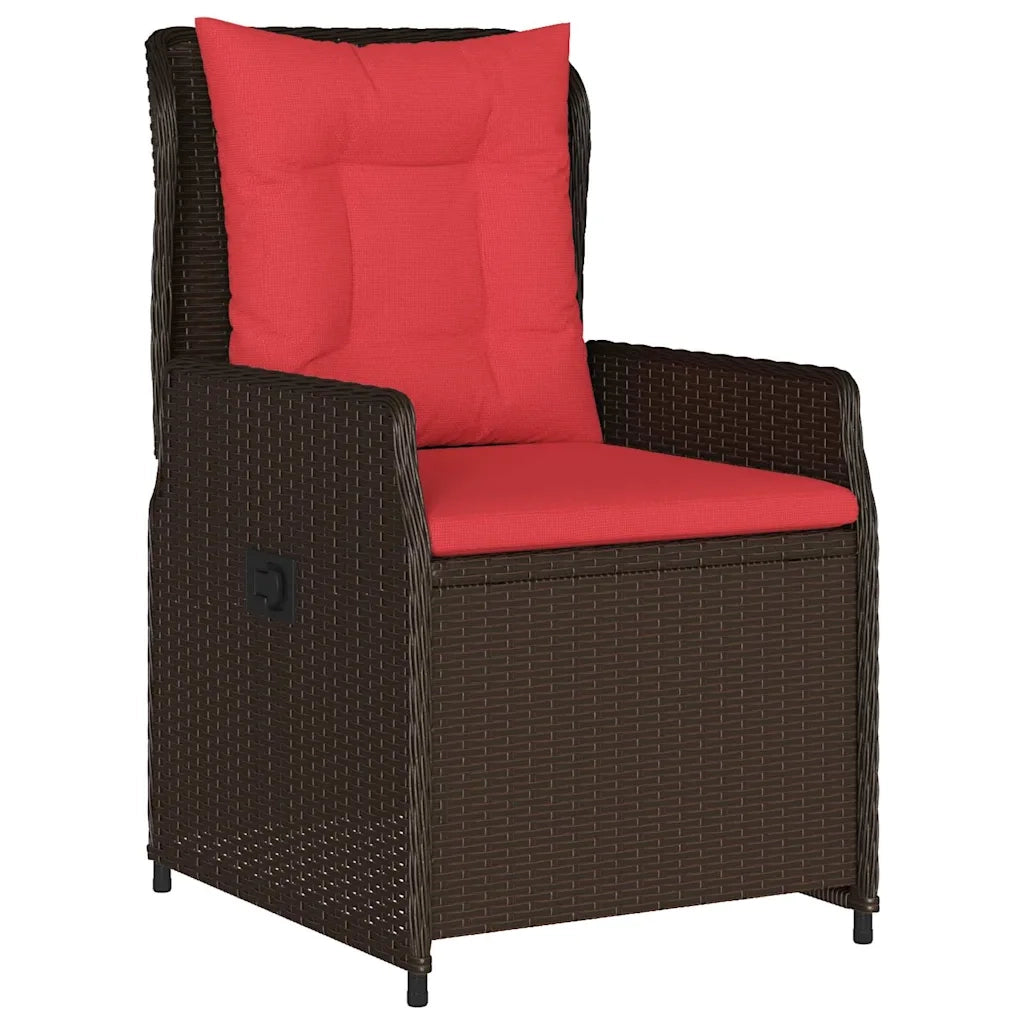 Set da Pranzo per Giardino 5 pcs Marrone Poly Rattan