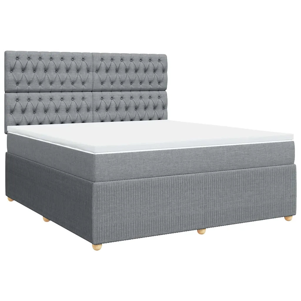 Giroletto a Molle con Materasso Grigio Chiaro180x200 cm Tessuto