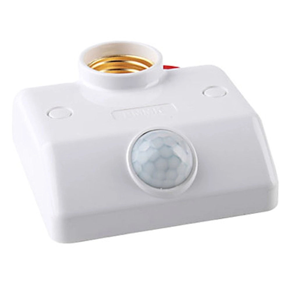 Trade Shop - Portalampada E27 Porta Lampada Con Sensore Movimento Pir Infrarossi Portalampade -