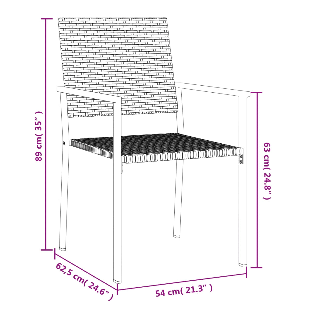 Set da Pranzo da Giardino 7 pz in Polyrattan e Acciaio 3187028