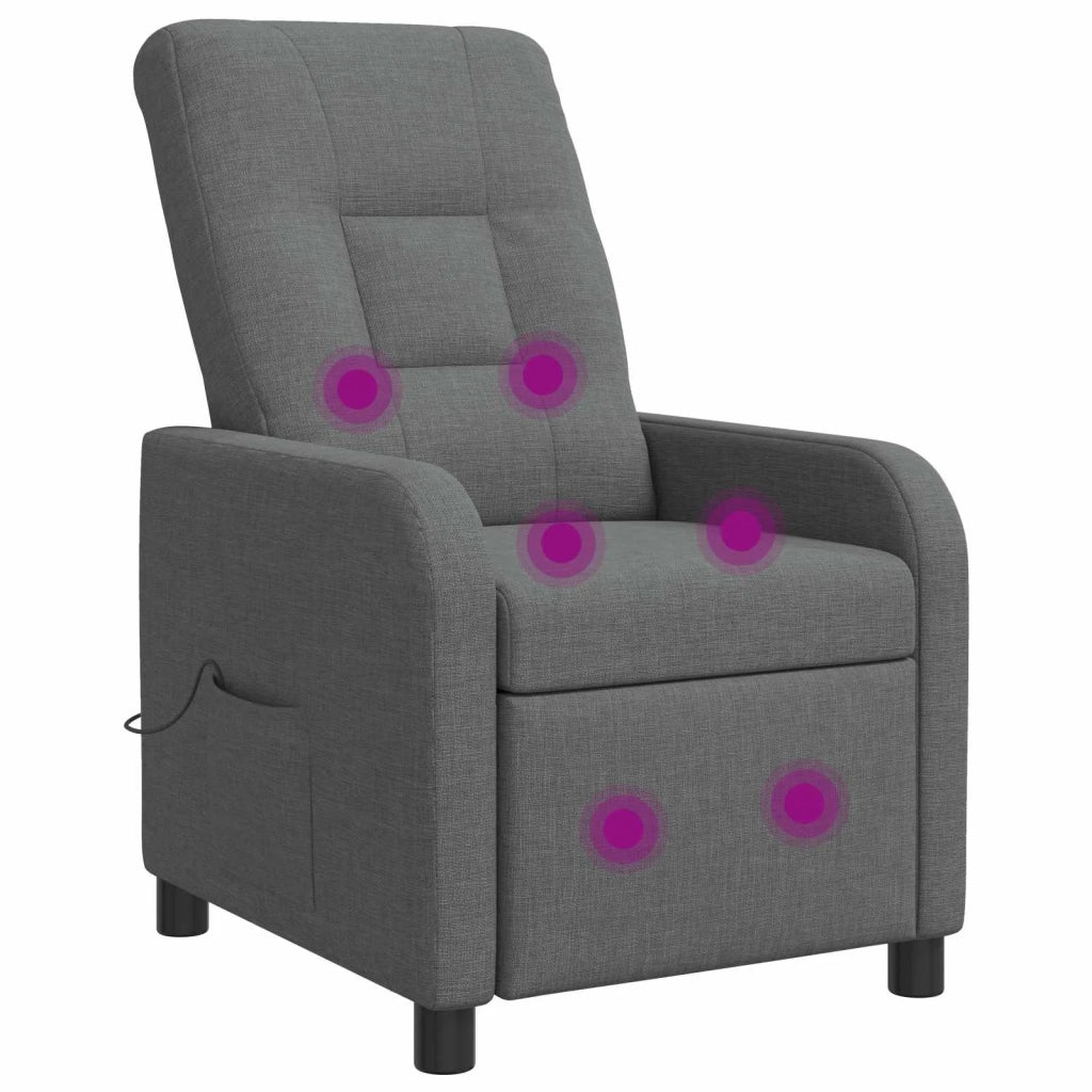 Poltrona Massaggiante Grigio Scuro Tessuto 42035034