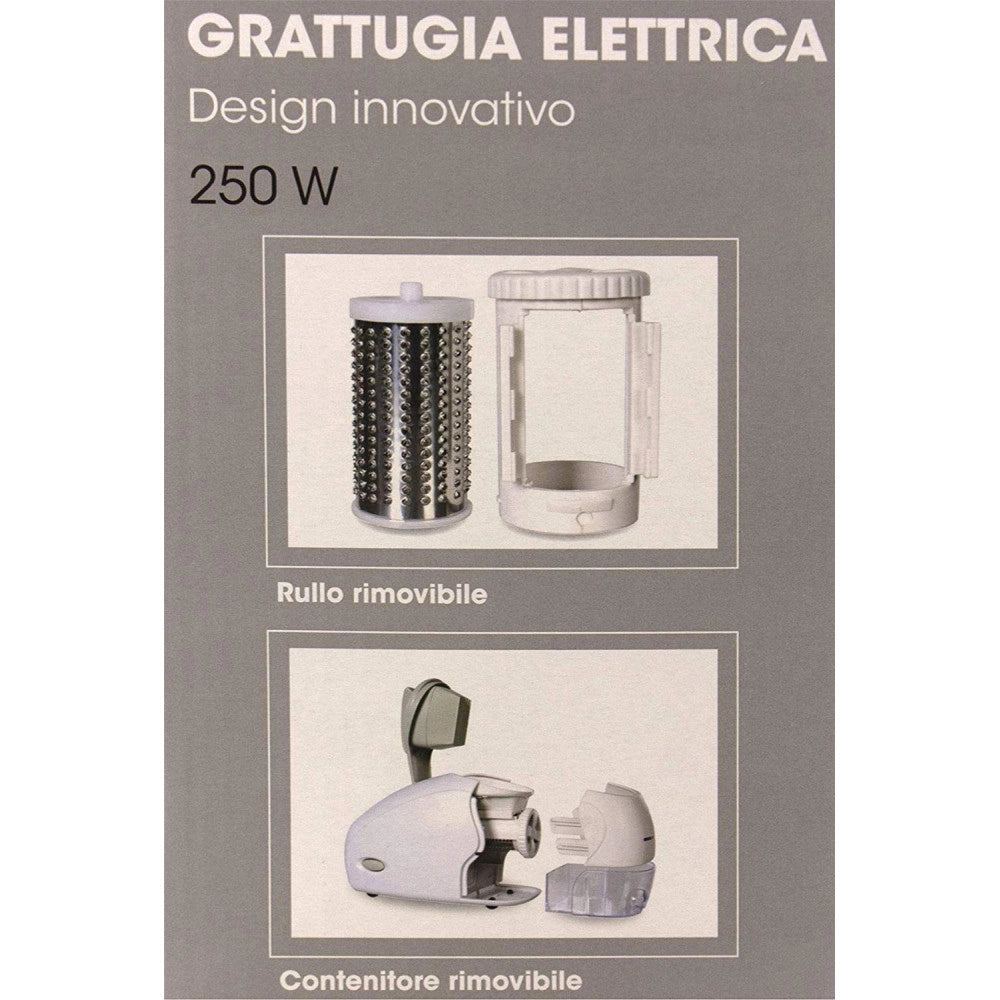 Trade Shop - Grattugia Elettrica Professionale 250w Per Formaggio Con Contenitore E Rullo -