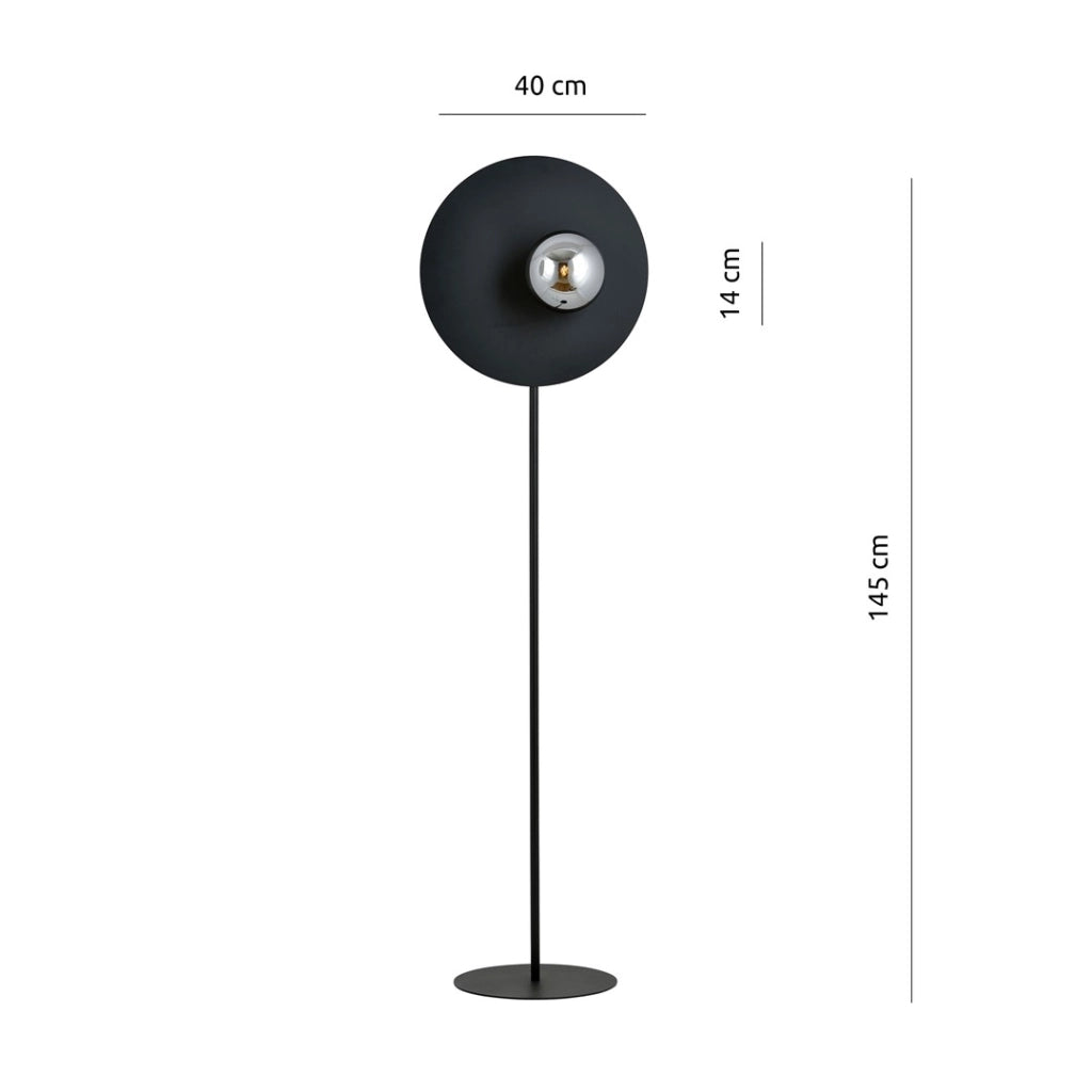 Lampada da terra Oslo nero/grafite 145cm E14 Emibig